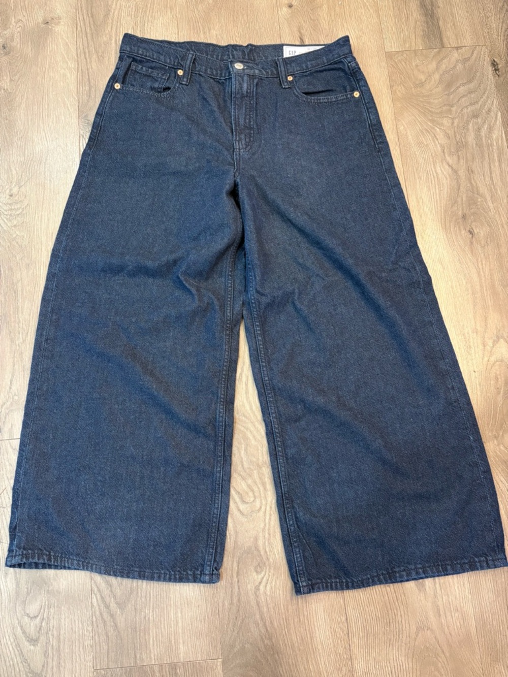GAP Baggy Mid Ruse Dark Indigo Wide Leg Jeans - Picture 3 of 7